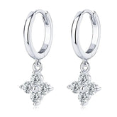 Accessories Women 925 Sterling Silver Moissanite Hoop Drop Earrings