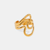 Accessories Women Stainless Steel Corrugated Open Ring