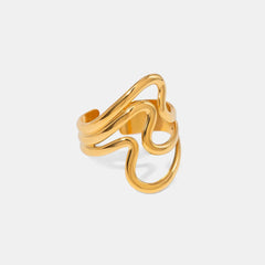 Accessories Women Stainless Steel Corrugated Open Ring