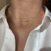 Accessories Women Titanium Steel Knotted Necklace