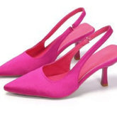 Accessories Women Pointed Toe Kitten Heel Slingback Pumps