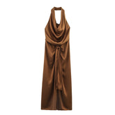 Women Casual Silk Evening Dress