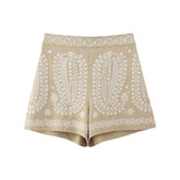 Women Embroidered A-LIne High Waisted Shorts