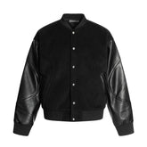Men Casual Black Baseball Jacket