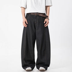 Mens Denim Loose Wide Leg Jeans