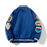 Men American Style Letter Badge Baseball Jacket