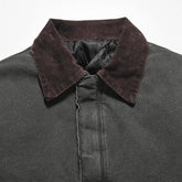 Men Color Blocked Lapel Workwear Jacket