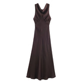 Women Elegant Silk Flute Dress