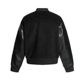Men Casual Black Baseball Jacket