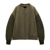Kids Boys Casual Zipper Spliced Bomber Jacket