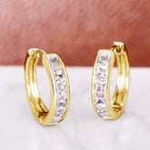 Chic Copper Stud Earrings with Sparkling Finish, Lightweight Luxury Ear Jewelry