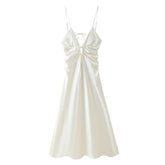 Women Casual Silk Midi Slip Dress
