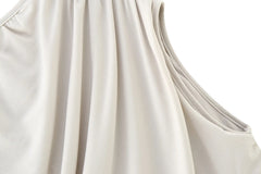 Women Asymmetric Neckline Sleeveless Slim Fit Dress