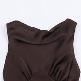 Women Elegant Silk Flute Dress