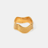 Accessories Women Stainless Steel Corrugated Ring