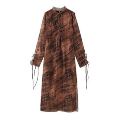Women Vintage Print Boho Long Dresses