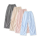 Womens Casual Wide Leg Cotton Pants