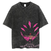 Men Harajuku Anime Printed Streetwear Washed T-shirt