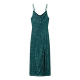 Women Elegant Evening Sequin Strap Dress