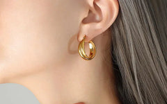Accessories Women Double U-shaped Titanium Earrings