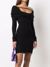 Women Off Shoulder Knit Bodycon Mini Dresses