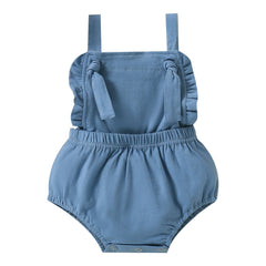 Newborn Girl Sleeveless Ruffles Elastic Waist Bodysuit