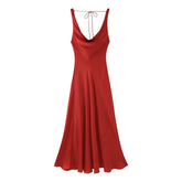 Women Elegant Silk Satin Camisole Dress