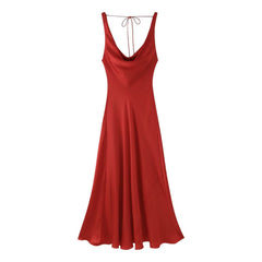Women Elegant Silk Satin Camisole Dress