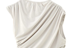 Women Asymmetric Neckline Sleeveless Slim Fit Dress