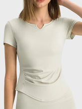 Women Active Notched Short Sleeve T-Shirt