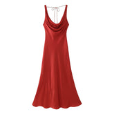 Women Elegant Silk Satin Camisole Dress