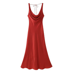 Women Elegant Silk Satin Camisole Dress
