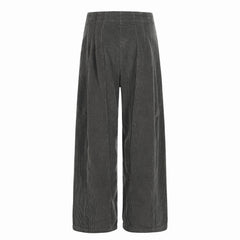 Men Casual Corduroy Wide Leg Pleated Pants