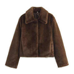 Women Winter Lapel Long Sleeved Woolen Coat