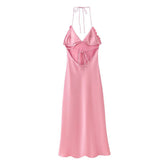 Women Casual Satin Textured Camisole Dress