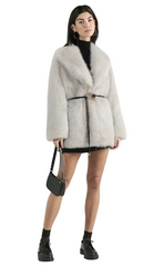 Women Warm Fur Sleeve Long Coats