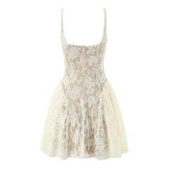Light luxury camisole slimming low cut lace dress