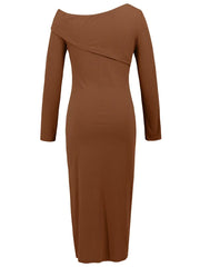 Women Casual Slant Off Shoulder Dress
