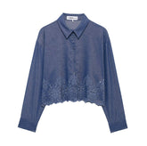 Women Casual Embroidery Short Shirt