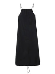 Women Sexy Backless Drawstring Camisole Midi Dress