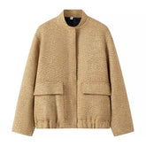 Women Bead Embellished Collar Jacket