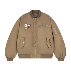 Kids Embroidered Badge Bomber Jacket
