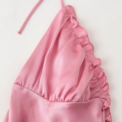 Women Casual Satin Textured Camisole Dress