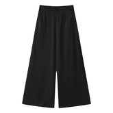 Women Casual Front Pleated Wide Leg Pants