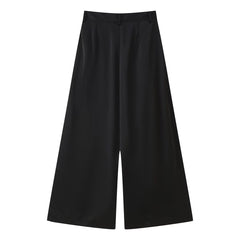 Women Casual Front Pleated Wide Leg Pants