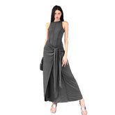 Women Casual Sleeveless Slim Long Dresses
