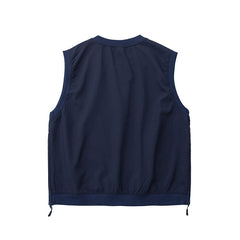 Men Sports Side Zip Retro Crew Neck Vest