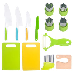 Kids Knives Fruit Vegetable Kitchen Tools Cutting + Board