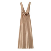 Woman Satin Elegant Long Dresses