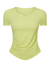 Women Active Notched Short Sleeve T-Shirt